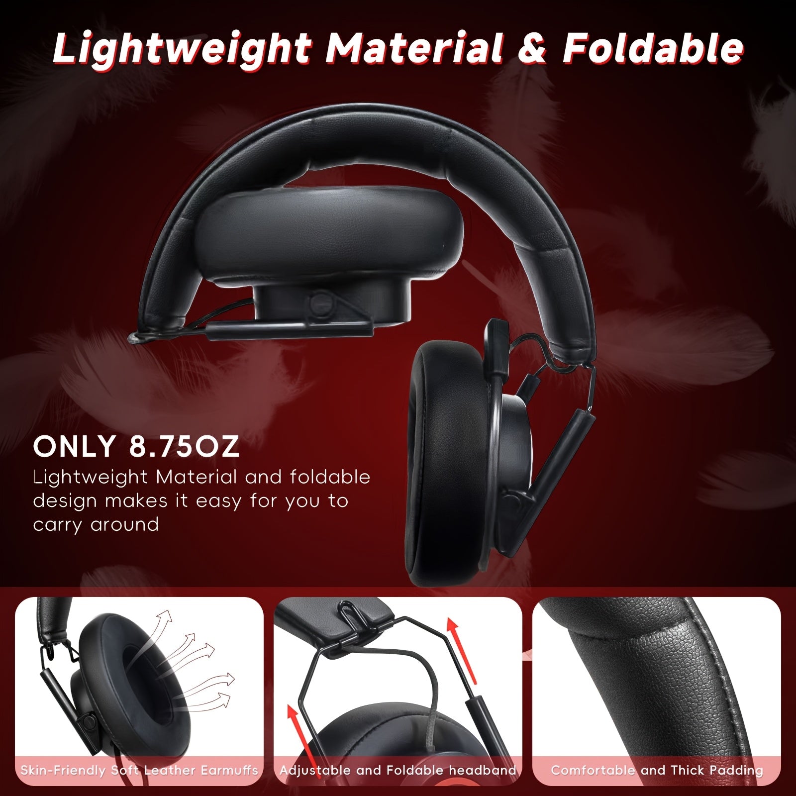 Colusi M21 Gaming Headphones with Microphone for PC, PS4, PS5, And Laptops, Wired Over-Ear Design - Compact And Collapsible - 3.5Mm Audio Connector - Red