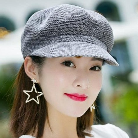 Summer Korean Version Breathable Knit Beret Hat
