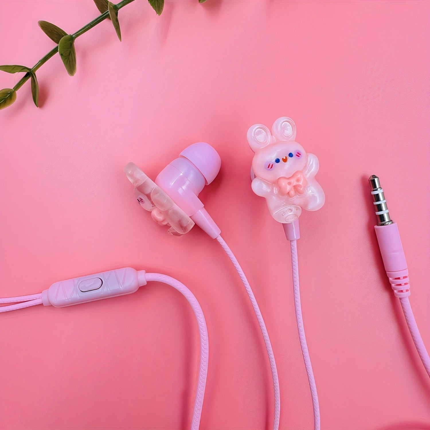 Pink Wired Headphones with Cute DIY Cartoon Jewelry, New Wired Headset Built-in Microphone & Volume Adjustment,Suitable for Daily Use, Birthday Gifts,Holiday And Graduation Party Gifts, Direct Plug-in Function, HD Calling, Mu