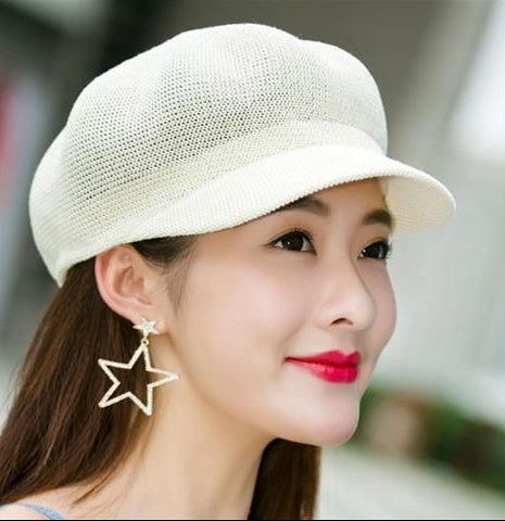 Summer Korean Version Breathable Knit Beret Hat