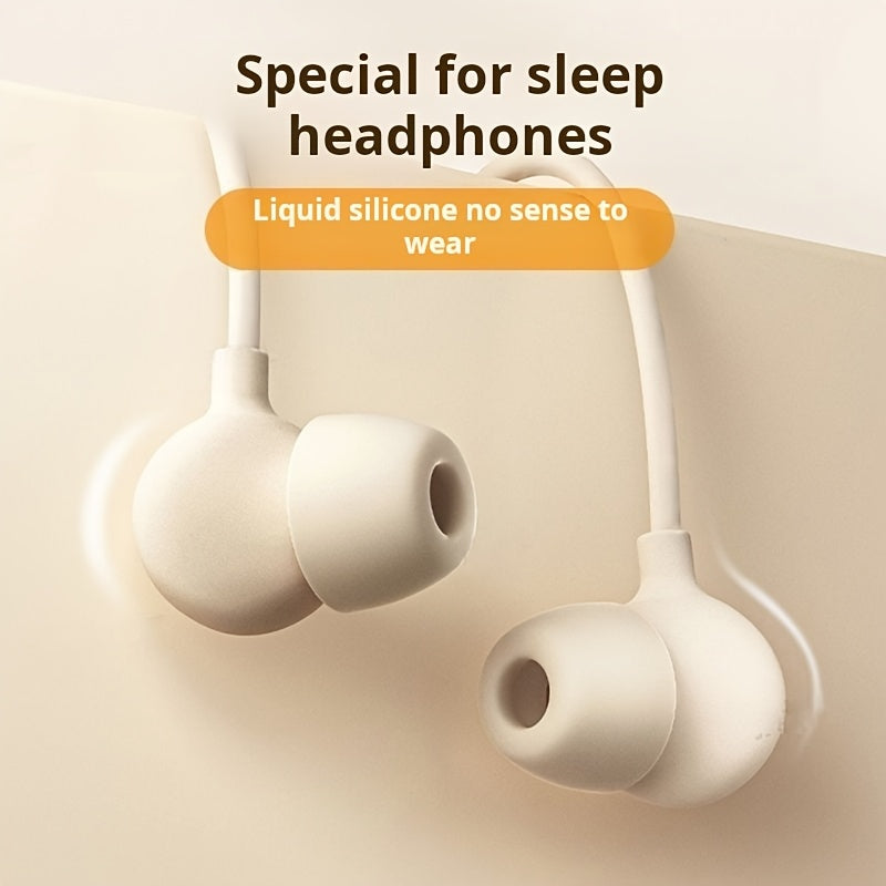 Wired Headphones, In-Ear Headphones, Sleep Headphones, with a Microphone, High-Definition Calls, 3.5Mm Round Jack, Type-C Flat Connector, Compatible with Most Smartphones And Tablets, Suitable for Gaming, Music, Sports, Study