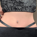 Butterfly Cubic Zirconia Surgical Steel Belly Ring