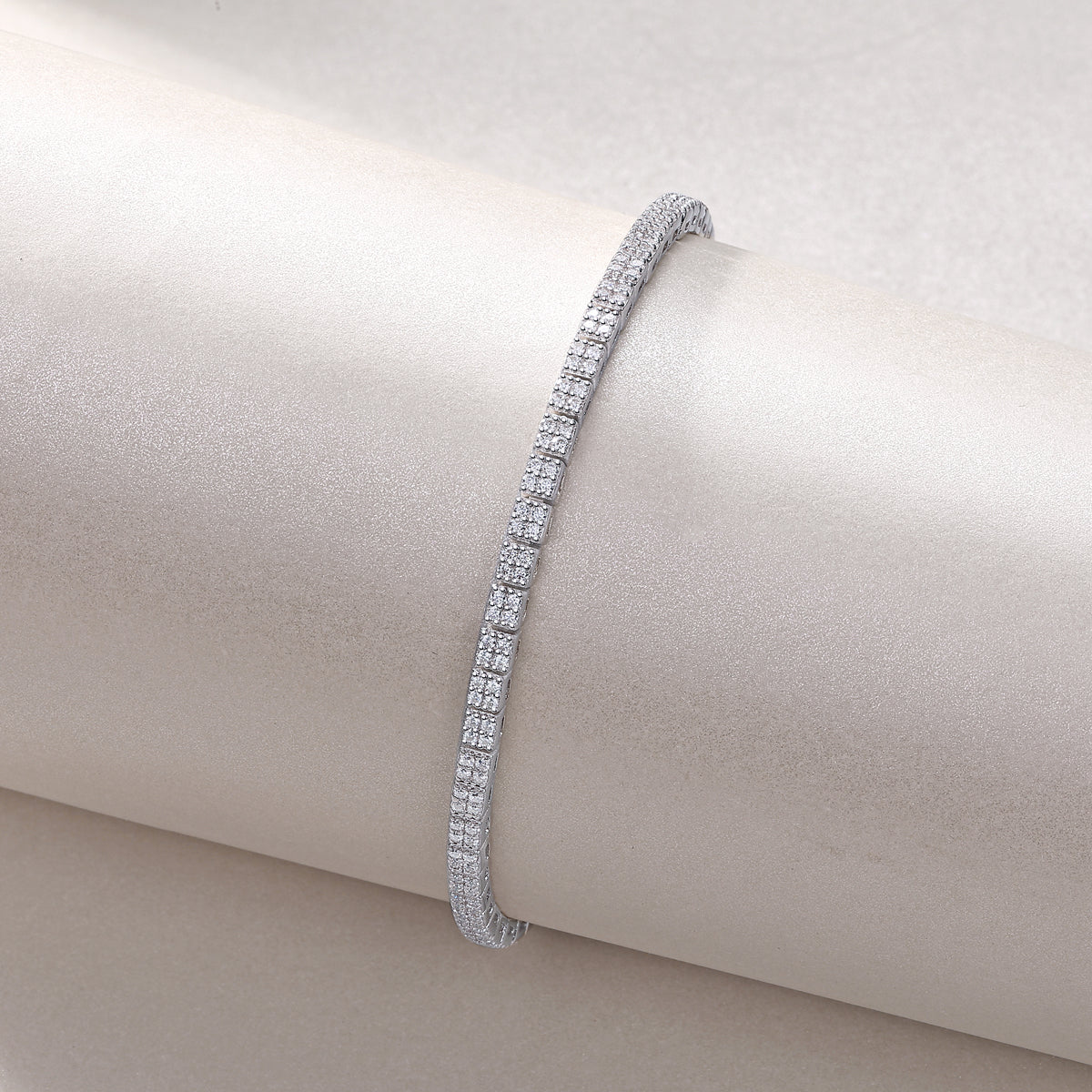Luxury Delicate Mossan Diamond S925 Silver Tennis Bracelet