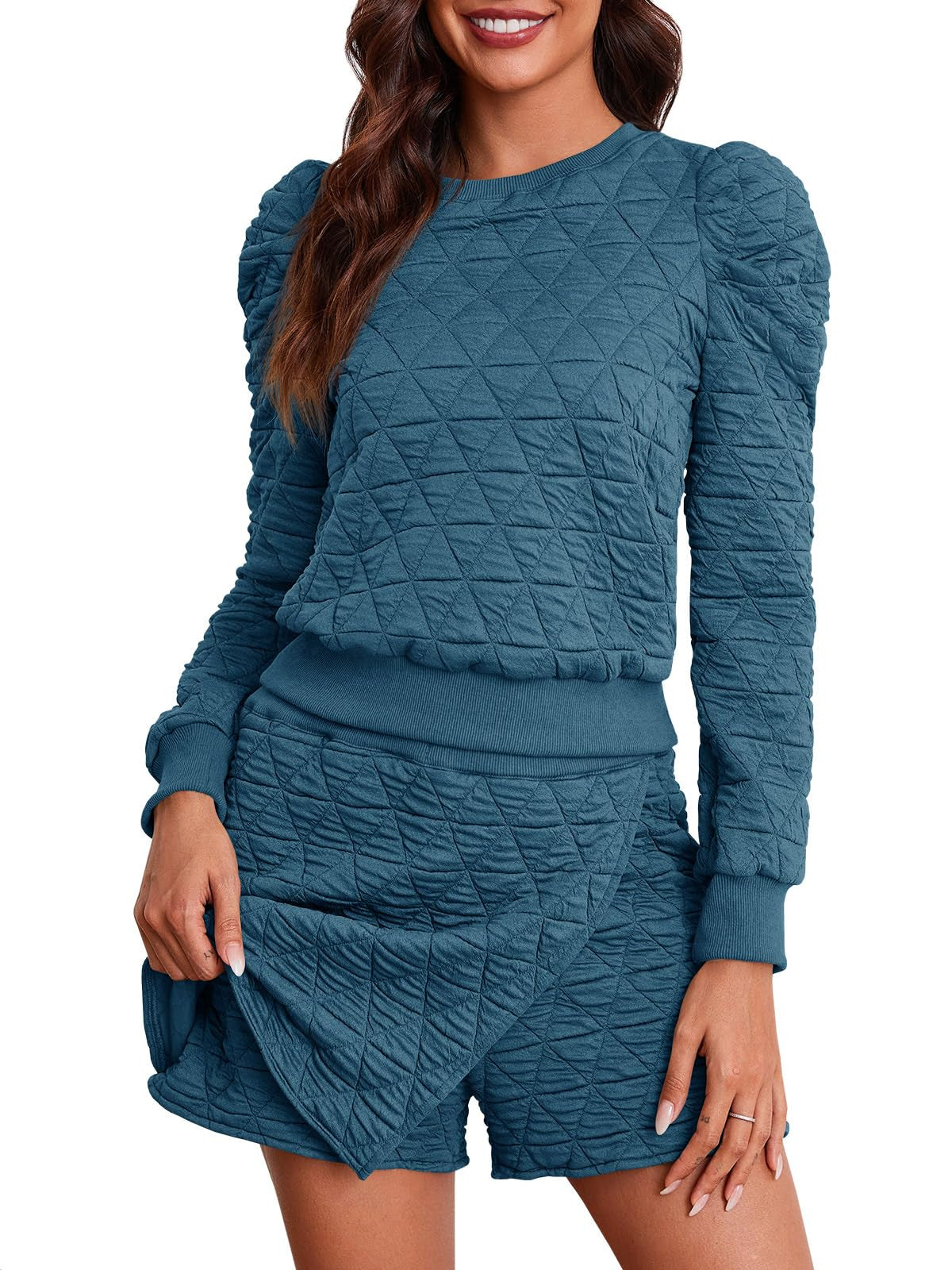 Argyle Ruffle Sweatshirt & Skort Set