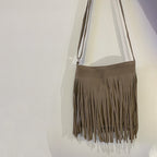 Artistic Tassel Canvas Crossbody Shoulder Bag