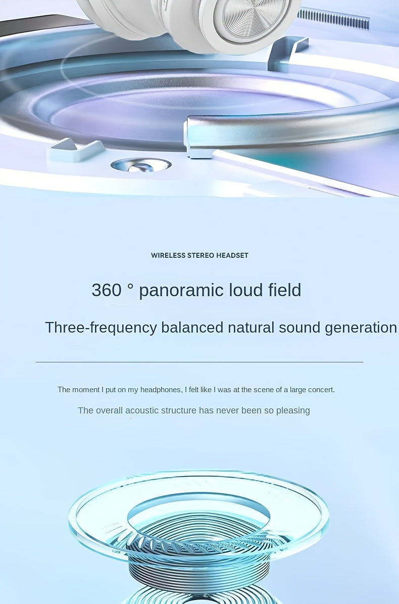 39 Luminous Wireless Headphones with Plug-in, Wired and Wireless Multifunctional Use