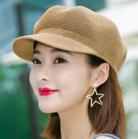 Summer Korean Version Breathable Knit Beret Hat