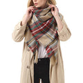 Oversized Plaid Tassel Blanket Scarf