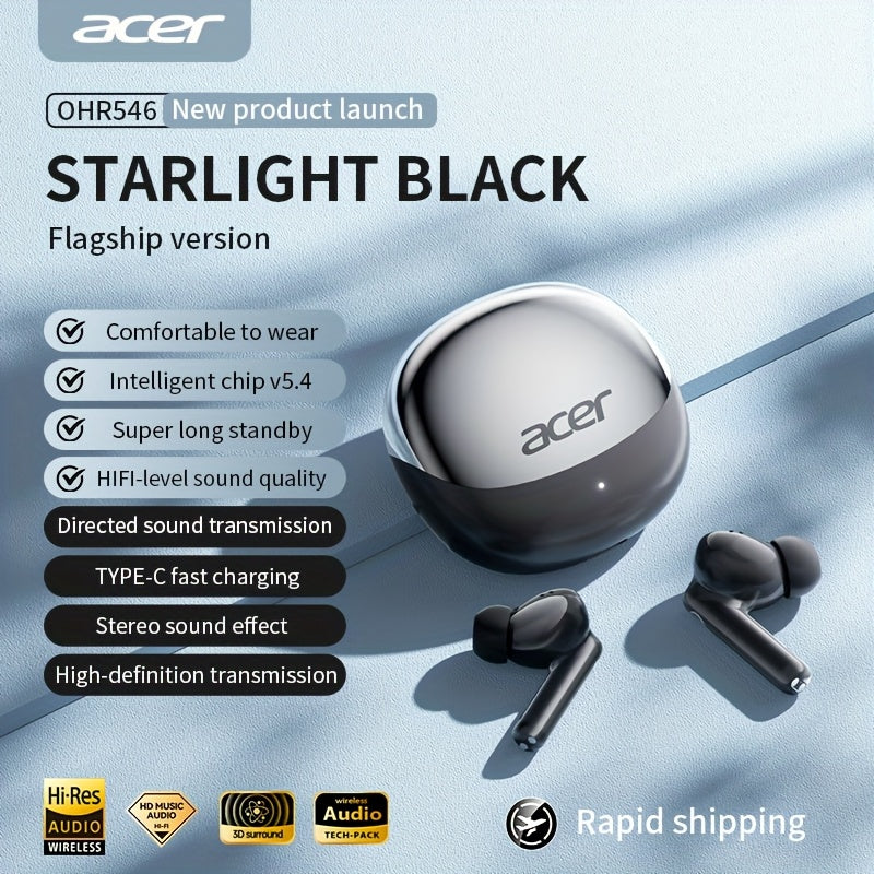 [Acer Official Genuine Product] In-Ear Design | TWS Wireless Earbuds | Stereo | Deep Bass | Low Latency for Calls | Comfortable Fit (For Study/Business/Sports/Running/Fitness) | Portable Design | Multi-Device Compatibility (P