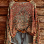 Vintage Bohemian Printed Knit Top