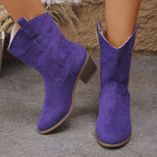 Retro Embroidered Pointed Toe Western Boots
