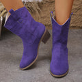 Retro Embroidered Pointed Toe Western Boots