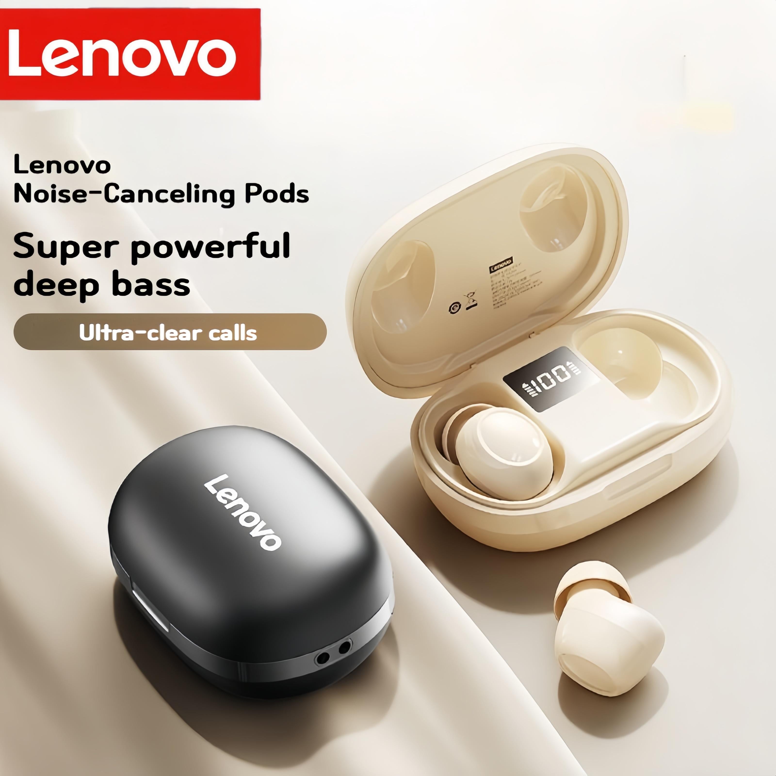 Lenovo EA289 Dot Style Bluetooth Earphones- Wireless Mini In-Ear TWS, ENC Noise Canceling, 28H Long Battery Life, Secure Fit for Sports Running Gym, HD Call/Music, Compatible with iPhone Samsung Android Phone Tablet