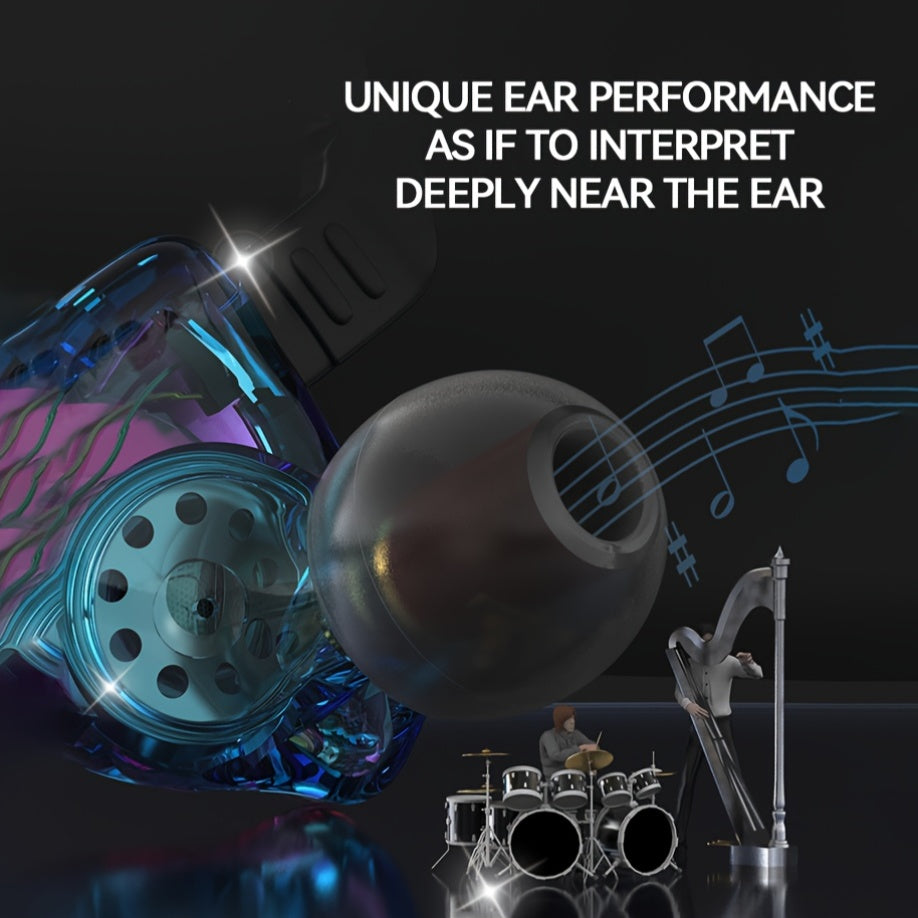 QKZ AK3 Semi-Open Dynamic Wired Earbuds Featuring a Microphone, 3.5Mm Connector, Titanium-Coated Driver, Resin Casing, High-Fidelity Stereo Sound, Powerful Bass, And In-Line Controls – Perfect for Gaming, Sports, Djing, And