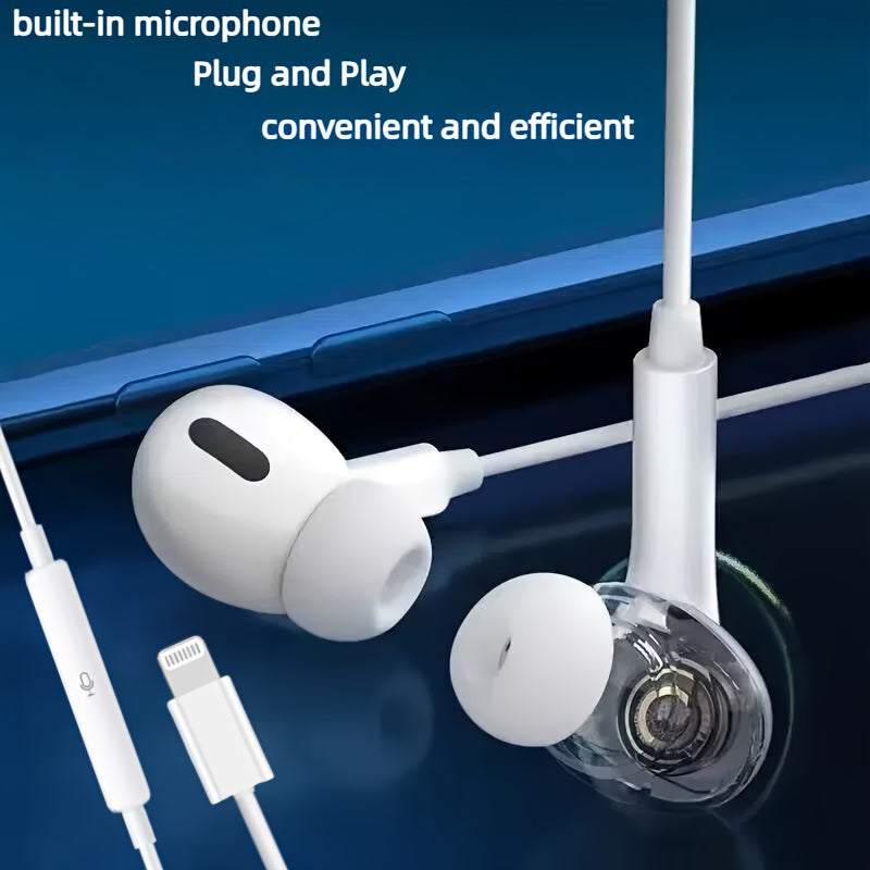 Wired Headphones with Built-in Microphone and Volume Control, Noise-Canceling Headphones Compatible with iPhone 14/13/12/11 Pro Max/Xs/Xr/X/7/8 Plus, 8Pin Interface, Plug and Play, Built-in Microphone with Call Volume Adjustm