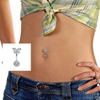 Novel Belly Button Ring Surgical Steel CZ Barbell Butterfly Belly Piercing Jewelry Body Retainer 14G