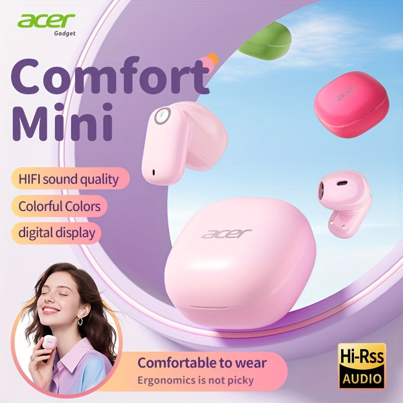 The New Acer 2025 TWS Wireless Earbuds Feature Deep Bass Stereo Sound And Call Noise Reduction, with an Extended Battery Life. They Are Semi-In-Ear, Suitable for Sports And Running