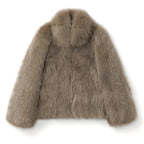 Integrated Faux Fur Long Sleeve Coat
