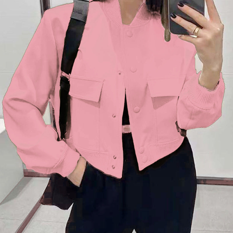 Stand-Collar Utility Bomber Jacket