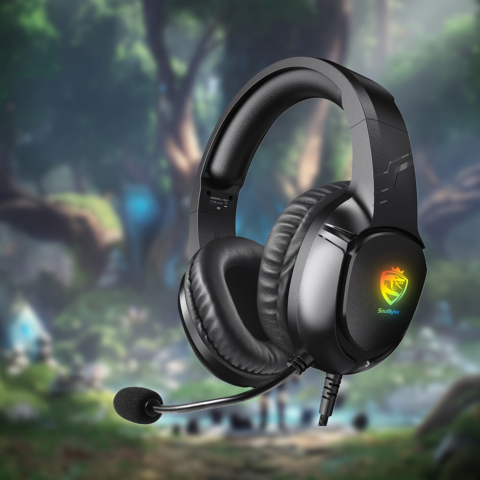 The Soulbytes S20 Over-Ear Gaming Headset Features a Wired Design with Volume/Mute Control, 7-Color Breathing Lights, And Surround Sound Effects. It Is Compatible with Mobile Phones, Desktops, And Laptops, And Can Be Used wit