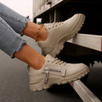 Side-Zipper Chunky Platform Casual Sneakers