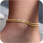 Minimalist Layered Waterproof Chain Anklet