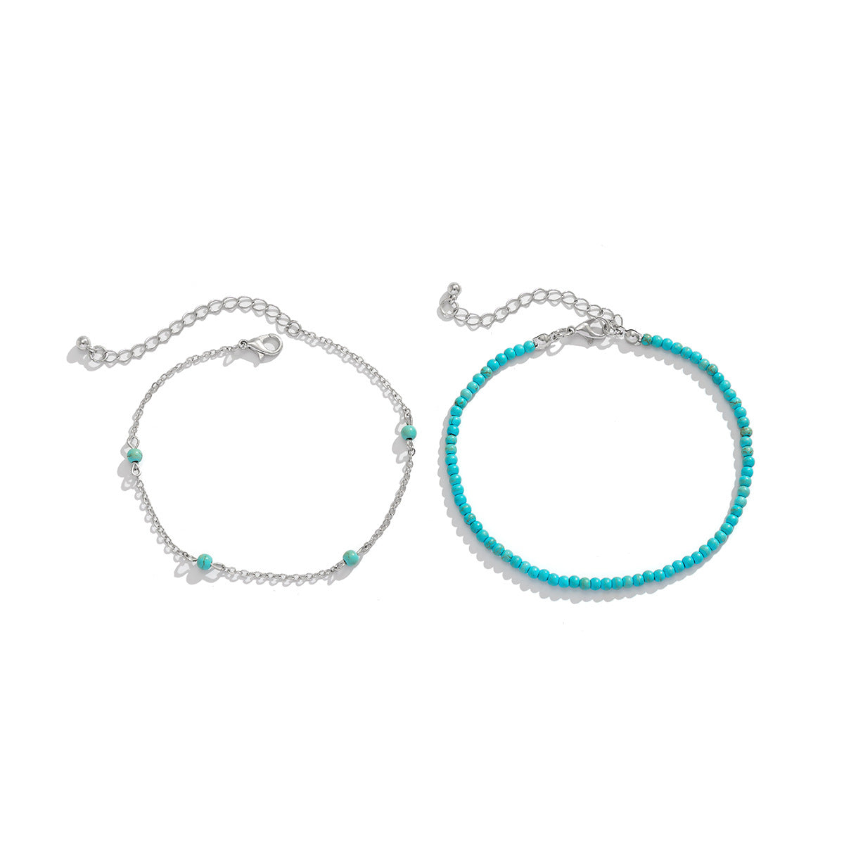 Bohemian Multi-Layer Beaded Starfish Anklet Set