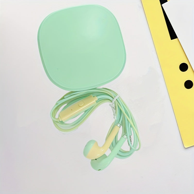 1pc - In-ear wired headphones with microphone - universal for mobile phones and tablets - portable and practical