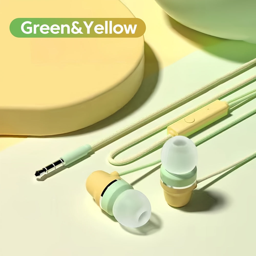 3.5mm In Ear Wired Headphones HiFi Dual Colors Earphones with Microphones Headsets for Cellphones Laptop Tablet PC Computer Earbuds