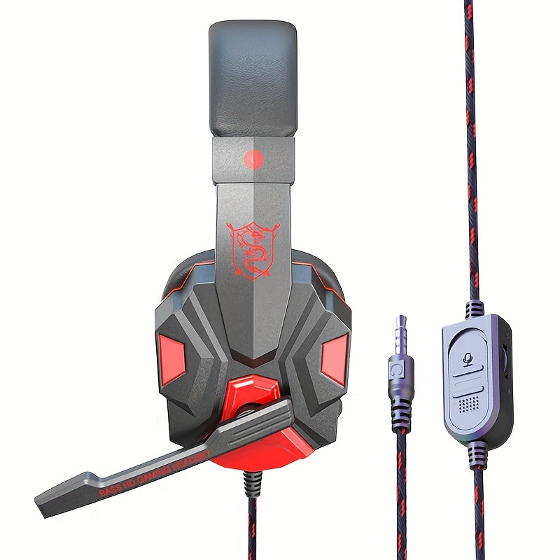 PS4/PC/Laptop Gaming Headset with Noise Cancelling Mic, - Wired Headphones, Compatible with PS4/PS5/PC/Xbox/Smartphones - Compatible with PS4 Single Plug-in Design, Open/ Closed Back, Volume Control, Compatible with PS4/PS5/P