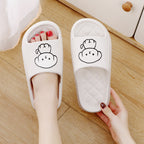 Cute Cartoon Dog Summer Non-Slip Rhombus Bathroom Slippers