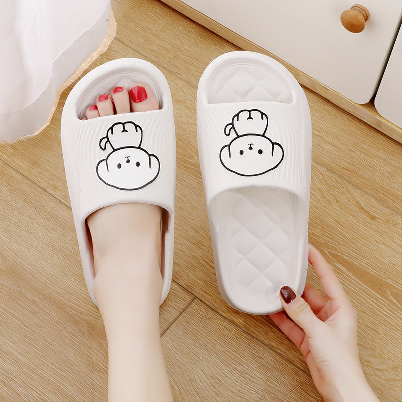 Cute Cartoon Dog Summer Non-Slip Rhombus Bathroom Slippers
