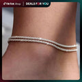 Minimalist Layered Waterproof Chain Anklet