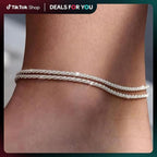 Minimalist Layered Waterproof Chain Anklet