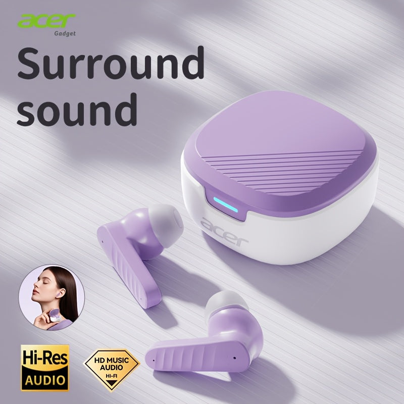 ACER OHR503 Wireless Headphones Offer Extended Standby Time, High-Fidelity Stereo Sound, Smart Noise Cancellation for Calls, Low Latency for Gaming, And a Comfortable Fit Suitable for Travel, Sports, Work, Study