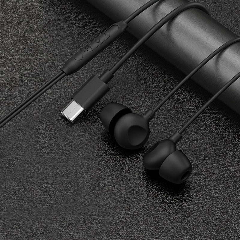 Wired Headphones, In-Ear Headphones, Sleep Headphones, with a Microphone, High-Definition Calls, 3.5Mm Round Jack, Type-C Flat Connector, Compatible with Most Smartphones And Tablets, Suitable for Gaming, Music, Sports, Study