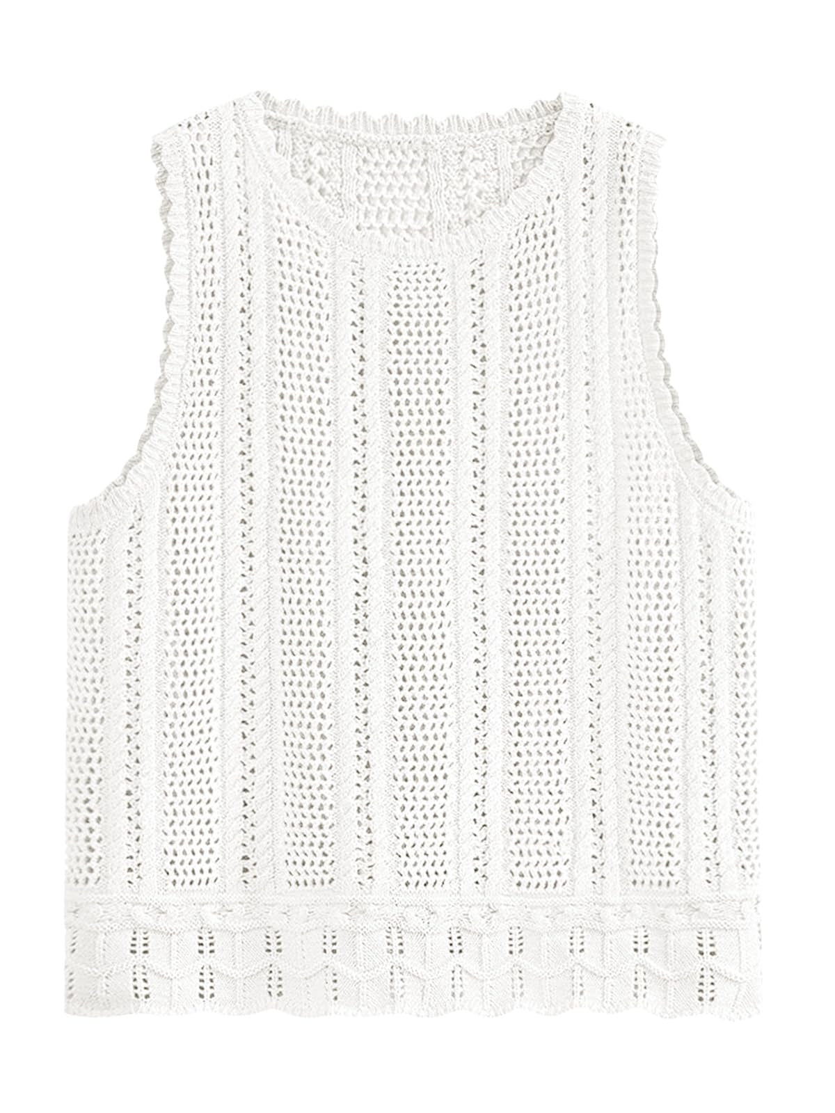 Sleeveless Crochet Knit Tank