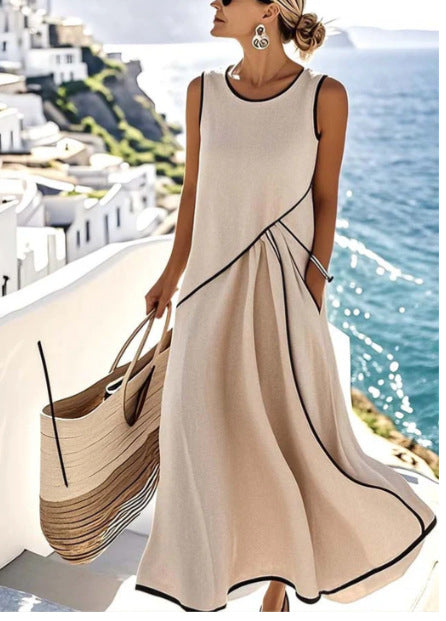 Striped V-Neck Resort Maxi
