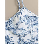 Toile de Jouy Swimsuit & Sarong Set