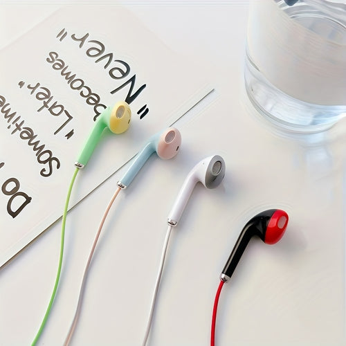 1pc - In-ear wired headphones with microphone - universal for mobile phones and tablets - portable and practical