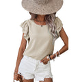 Summer Petal Ruffle Sleeve Pullover Blouse