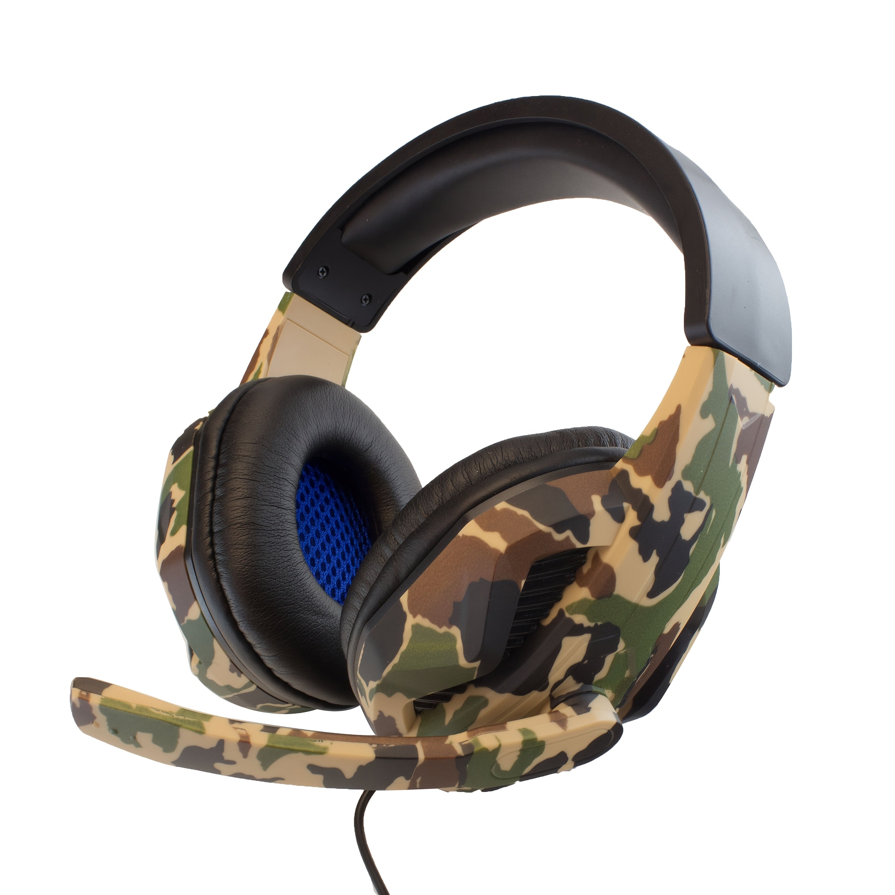 CAMOUFLAGE GAMINGBIG HEADPHONES, HEADSET MICROPHONE, FOR PS4, PS5pcs, XBOX, ONE SWITCH, MOBILE GAMES, OFFICE AND STUDY, ERGONOMIC DESIGN, COMFORTABLE TO WEAR