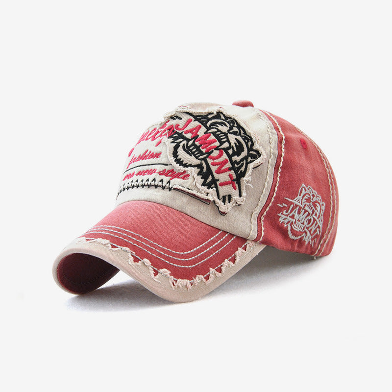 Embroidered Outdoor Leisure Tiger Head Sun Hat