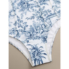 Toile de Jouy Swimsuit & Sarong Set