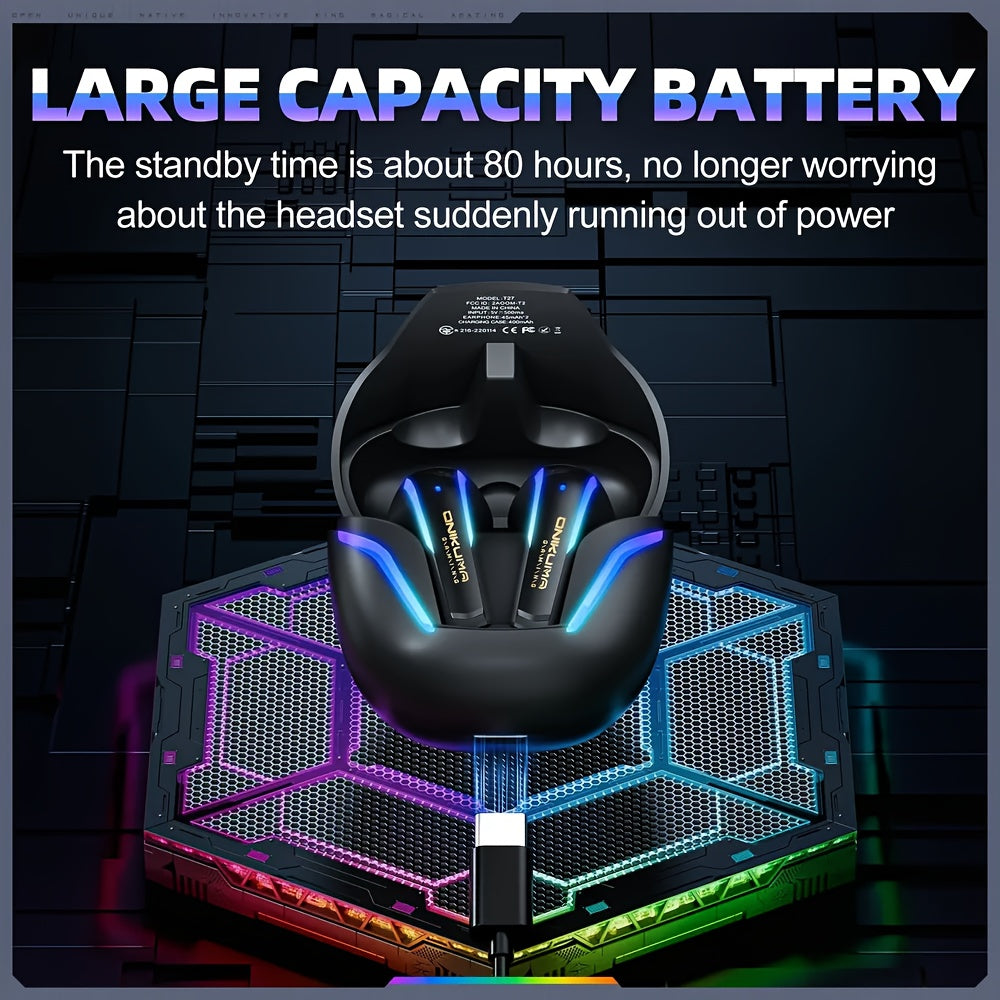 ONIKUMA 2.4G Wireless Gaming Headset, Low Latency 5.3 Headset, Dual Connectivity (2.4G and Wireless 5.3), ENC Noise Cancelling Microphone, Deep Bass, Immersive Experience | Ergonomic Earbuds | Mecha Style Light Strap | Stylis