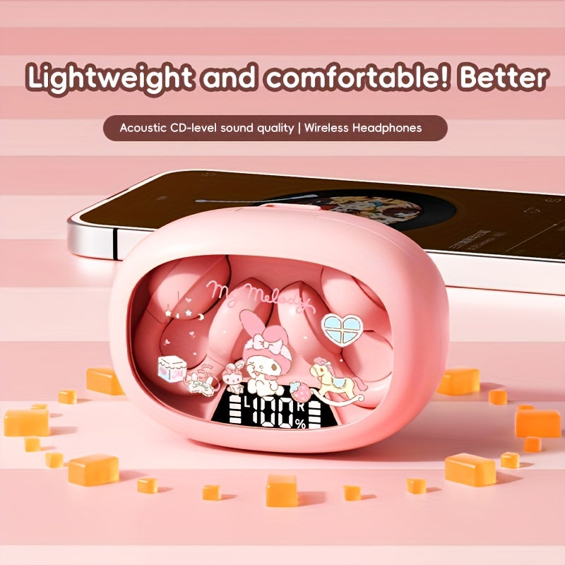 SANRIO X134.62 cm-Ear Wireless Wireless Headphones | Cute, Compact Design with Noise Cancellation, Touch Controls, USB Charging, Compatible with Cellphones, Ideal for Women'S Birthday Gifts and Daily Use