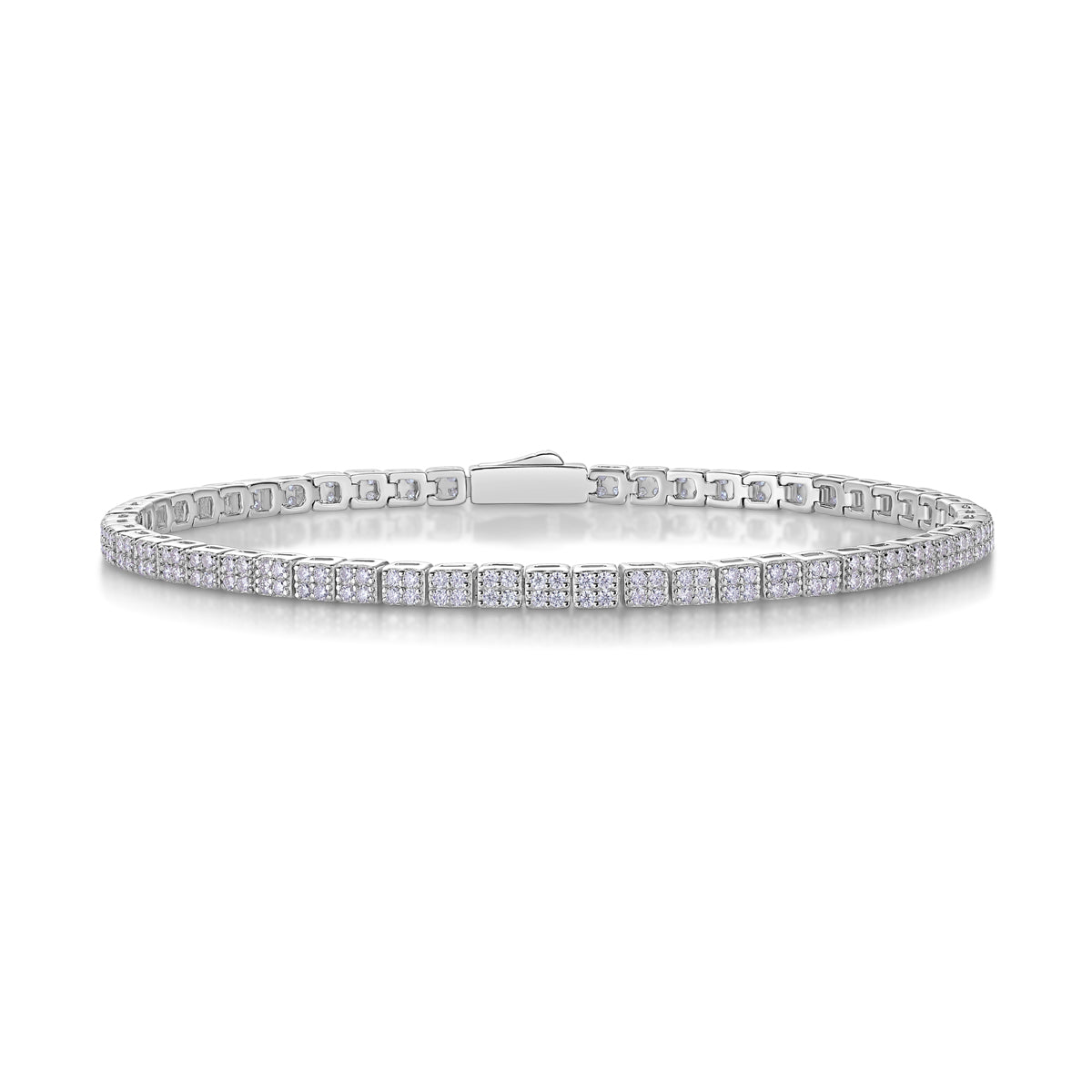 Luxury Delicate Mossan Diamond S925 Silver Tennis Bracelet