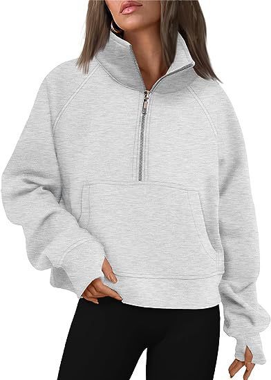 Loose Half-Zip Fleece-Lined Sweater Pullover