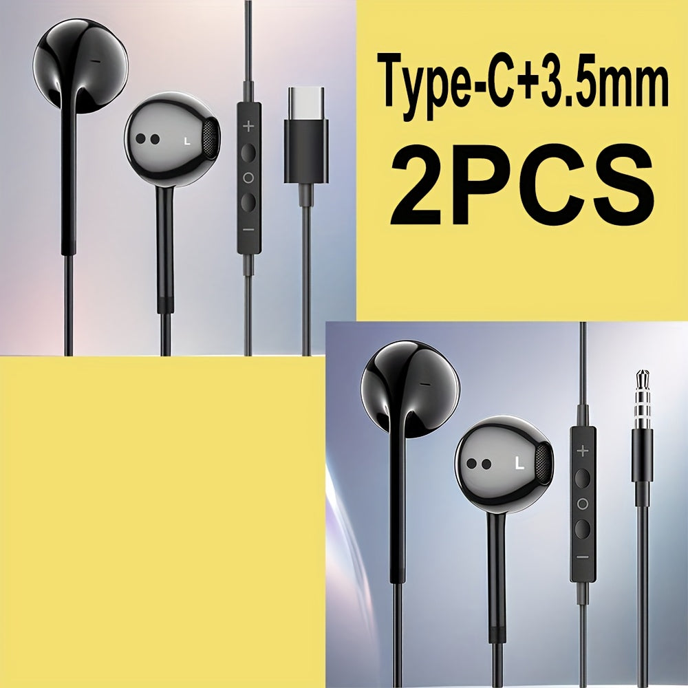 Wired Headphones Compatible with iPhone Earbuds with 3.5mm Or USB Type C Plug Earphones Built-In Microphone & Volume Control Compatible with iPhone/iPad/Android/Laptop/PC/Computer for Samsung And Other 3.5mm Or USB Type C Jac