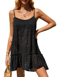 Crochet Hollow-Out Spaghetti Strap Cover-Up